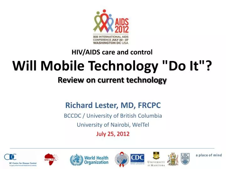 hiv aids care and control will mobile technology do it review on current technology