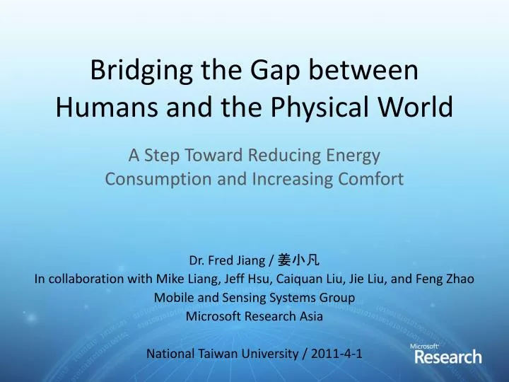 bridging the gap between humans and the physical world