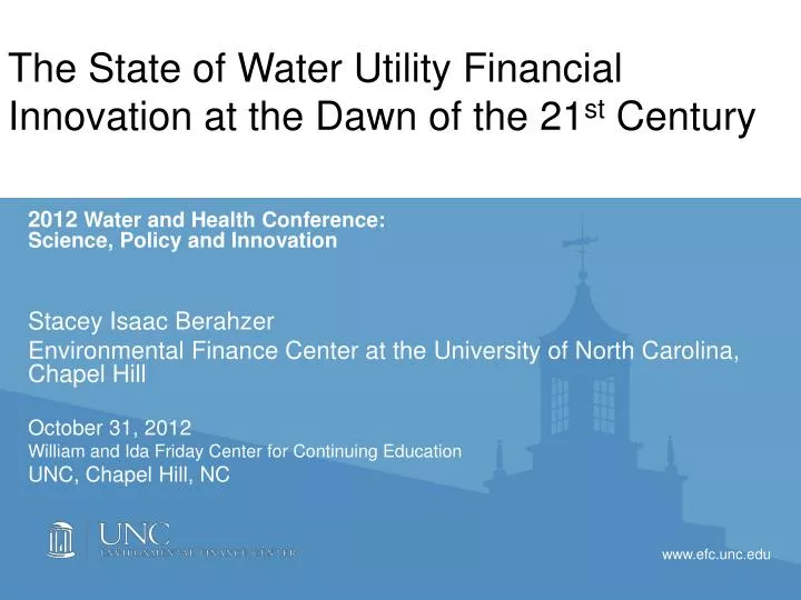 the state of water utility financial innovation at the dawn of the 21 st century