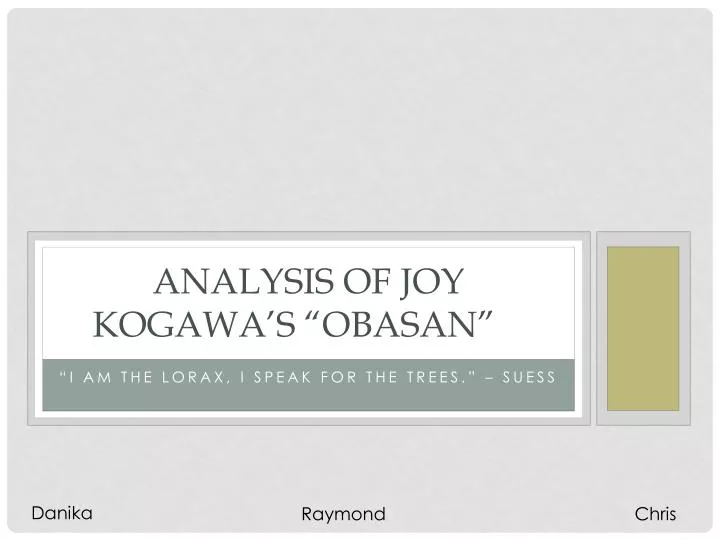 analysis of joy kogawa s obasan