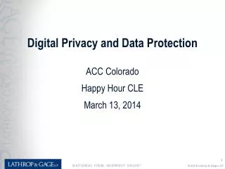 Digital Privacy and Data Protection