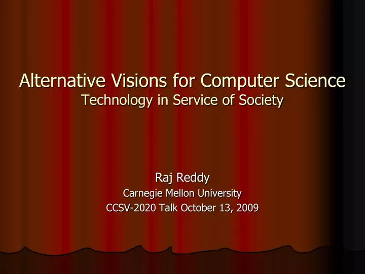 alternative visions for computer science technology in service of society