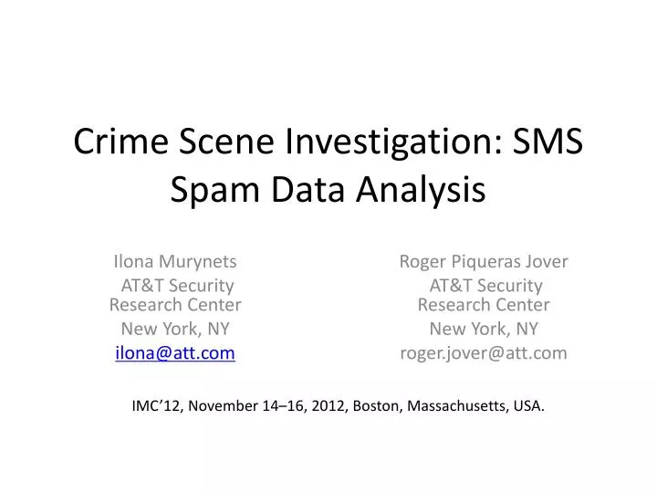 crime scene investigation sms spam data analysis