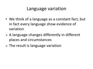 Language variation