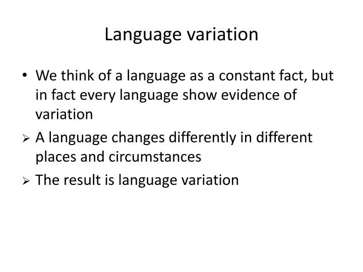 language variation