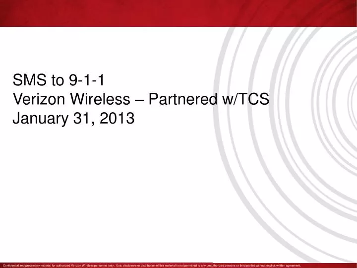 sms to 9 1 1 verizon wireless partnered w tcs january 31 2013