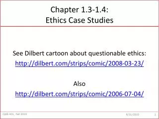 Chapter 1.3-1.4: Ethics Case Studies