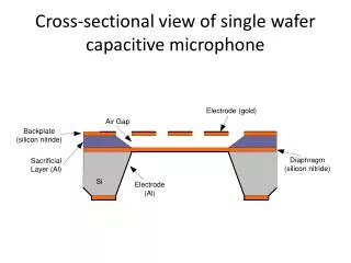 Cross-sectional view of single wafer capacitive microphone