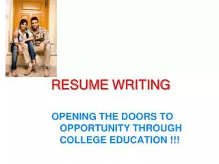 RESUME WRITING