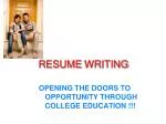RESUME WRITING - slide 1