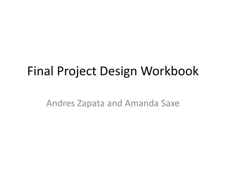 final project design workbook