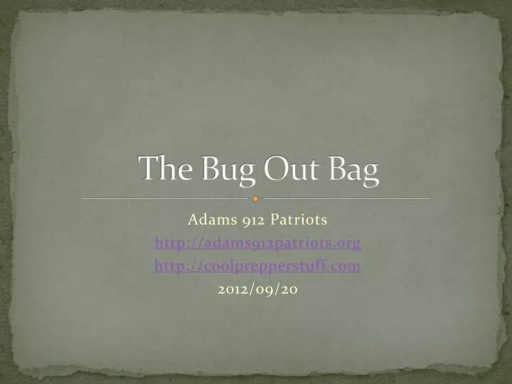 the bug out bag