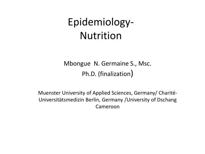 epidemiology nutrition