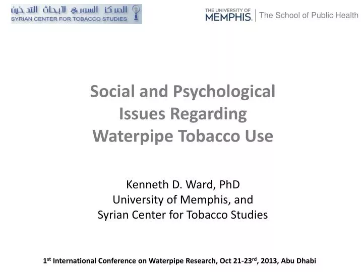 kenneth d ward phd university of memphis and syrian center for tobacco studies