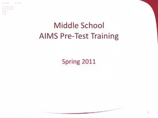 Middle School AIMS Pre-Test Training