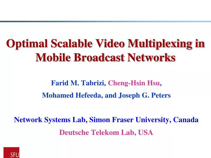 optimal scalable video multiplexing in mobile broadcast networks