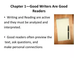 Chapter 1—Good Writers Are Good Readers