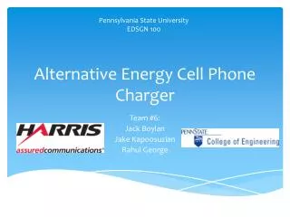 Alternative Energy Cell Phone Charger