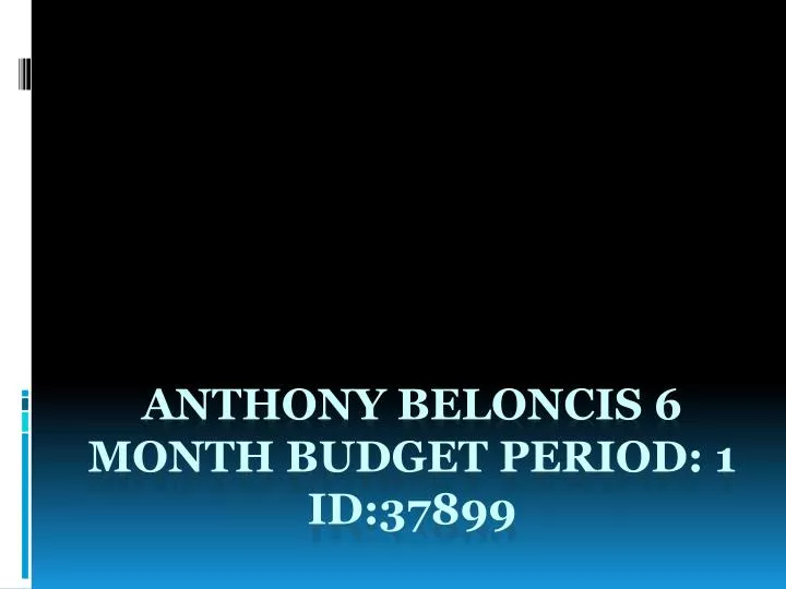 anthony beloncis 6 month budget period 1 id 37899