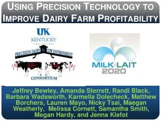Using Precision Technology to Improve Dairy Farm Profitability