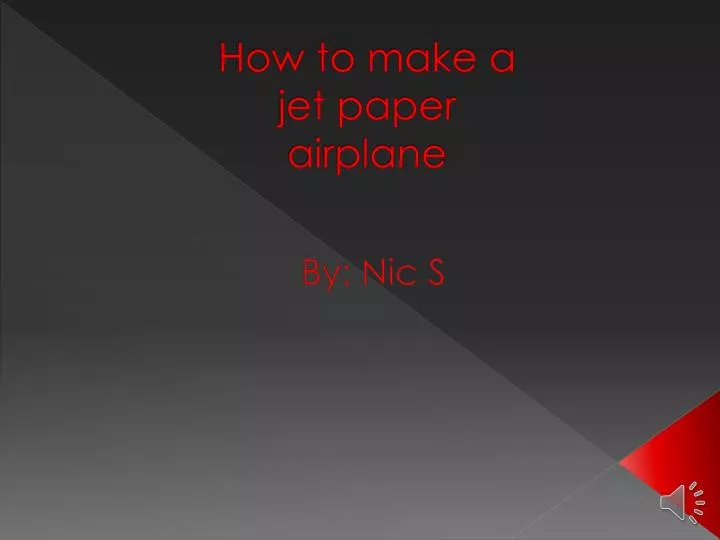 how to make a jet paper airplane