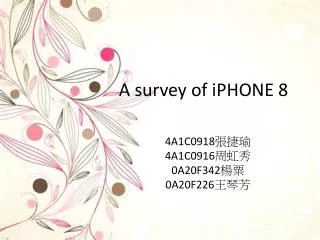 A survey of iPHONE 8