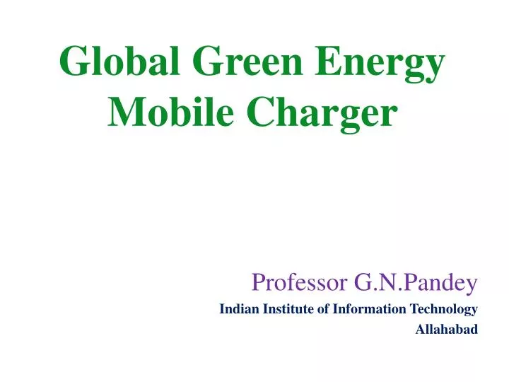 global green energy mobile charger