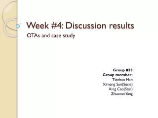 Week #4: Discussion results