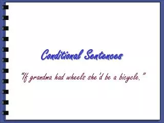 Conditional Sentences