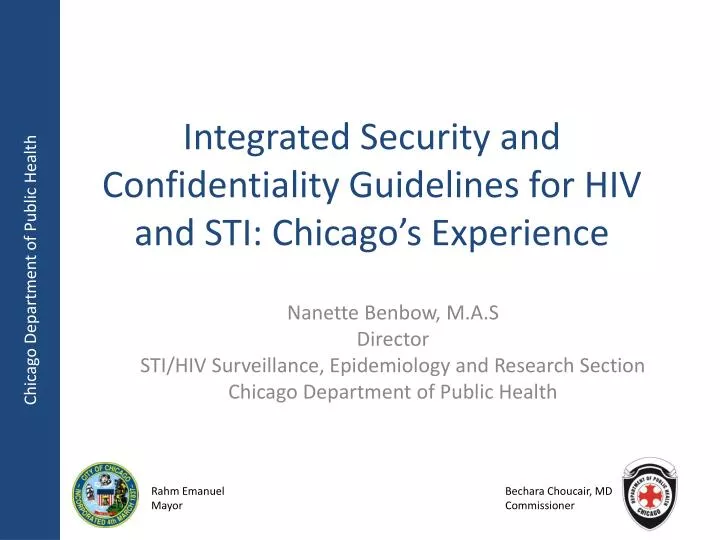 integrated security and confidentiality guidelines for hiv and sti chicago s experience