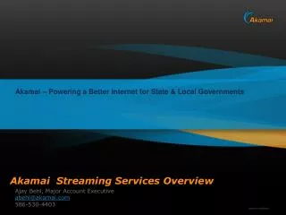 Akamai Streaming Services Overview