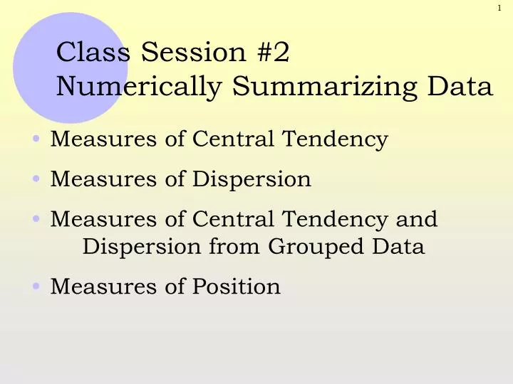 class session 2 numerically summarizing data