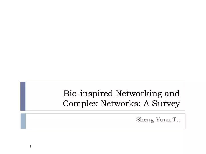 bio inspired networking and complex networks a survey