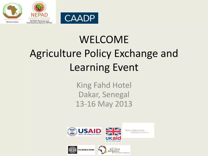 welcome agriculture policy exchange and learning event
