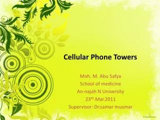 Cellular Phone Towers