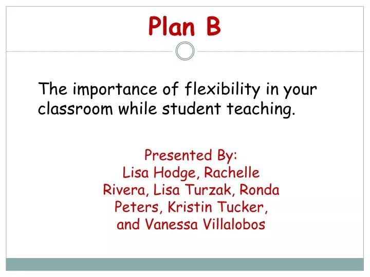 plan b presentation