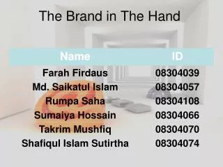 The Brand in The Hand