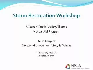 Storm Restoration Workshop