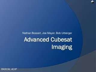 Advanced Cubesat Imaging