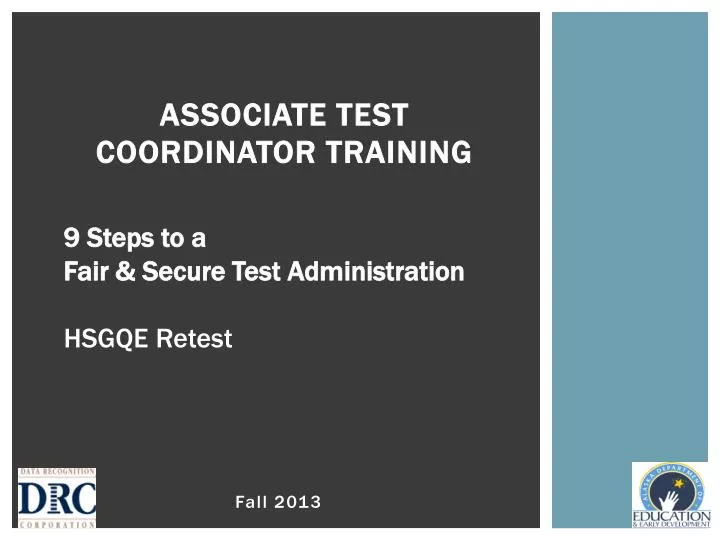 associate test coordinator training