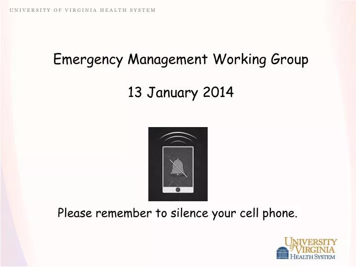emergency management working group 13 january 2014