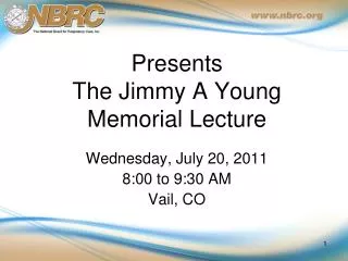 Presents The Jimmy A Young Memorial Lecture