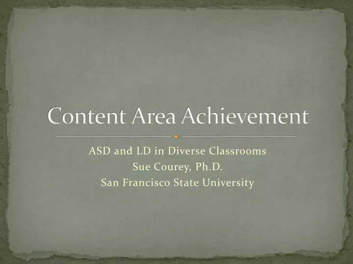 content area achievement