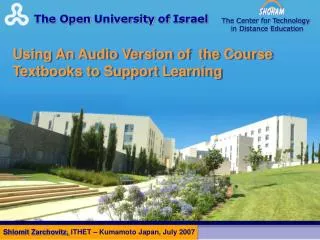 Using An Audio Version of the Course Textbooks to Support Learning