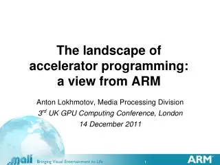 The landscape of accelerator programming: a view from ARM