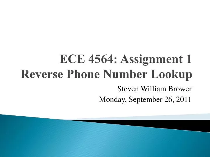 ece 4564 assignment 1 reverse phone number lookup