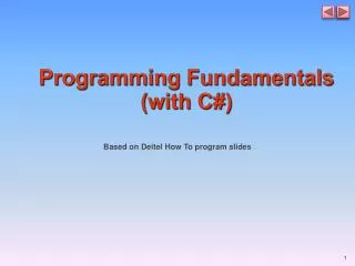 Programming Fundamentals (with C#)