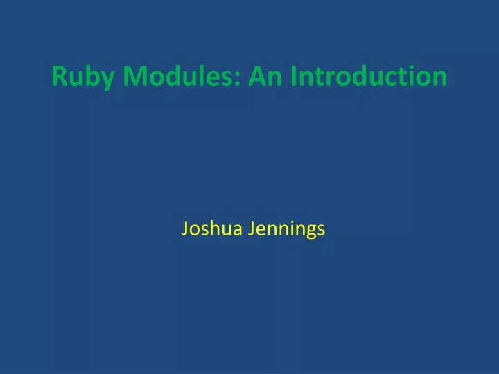 ruby modules an introduction