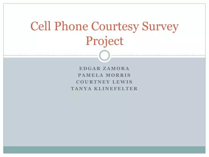cell phone courtesy survey project