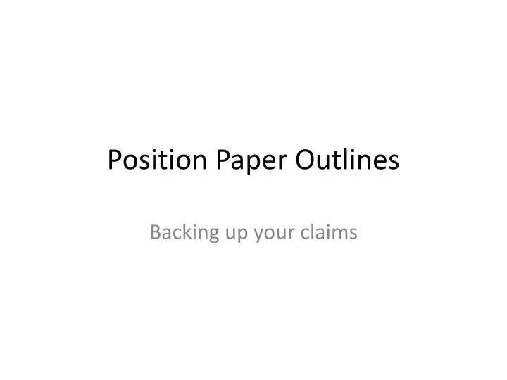 position paper outlines